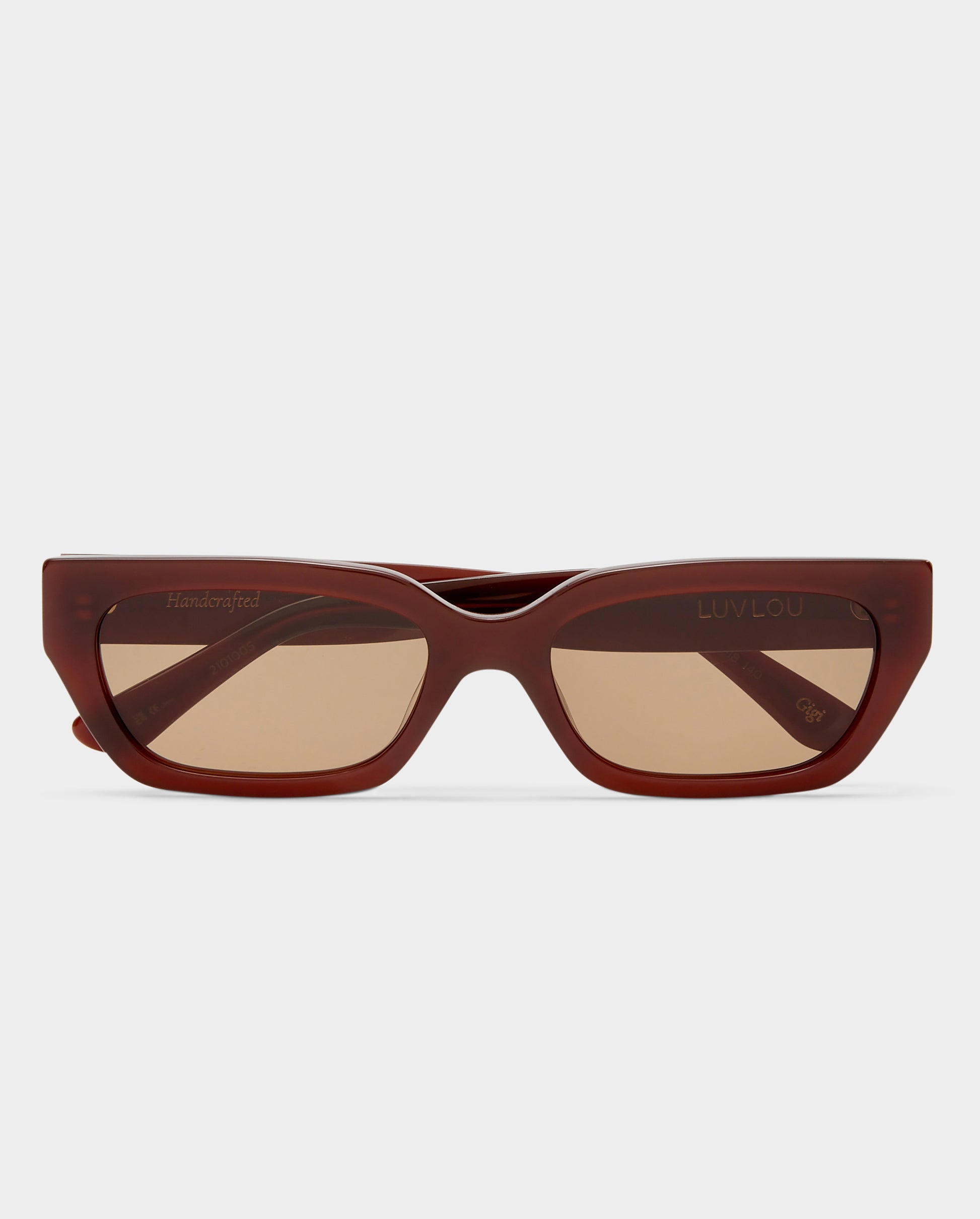 The Gigi Chocolate Female Rectangle Sunglasses | Luv Lou