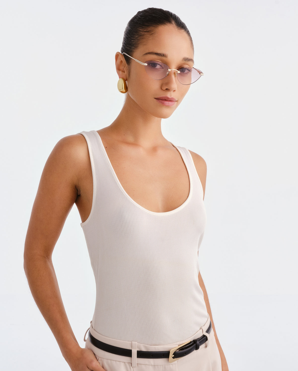 The Juni Light Gold Female Cat-Eye Sunglasses | Luv Lou