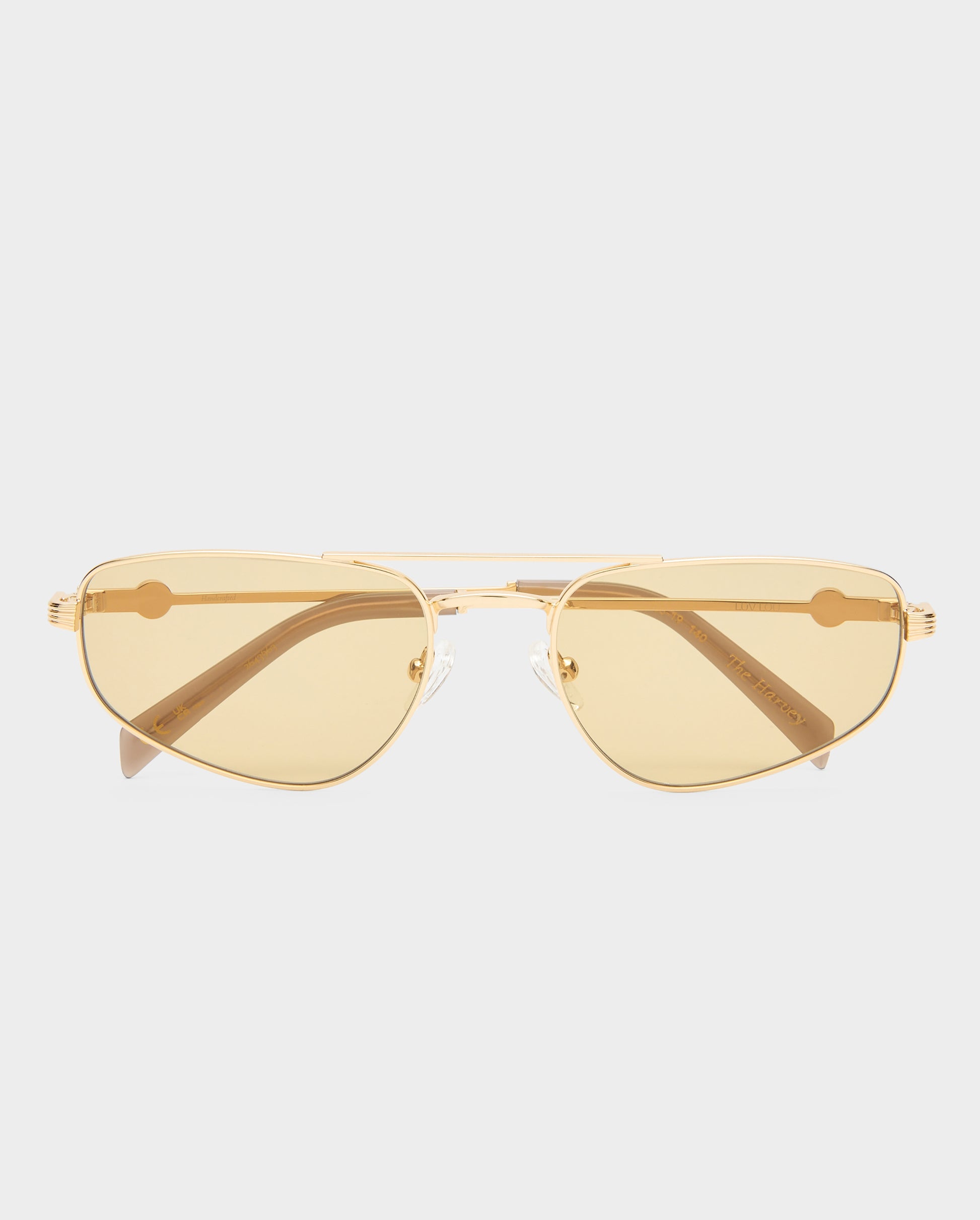 The Harvey Gold Female Aviator Sunglasses | Luv Lou