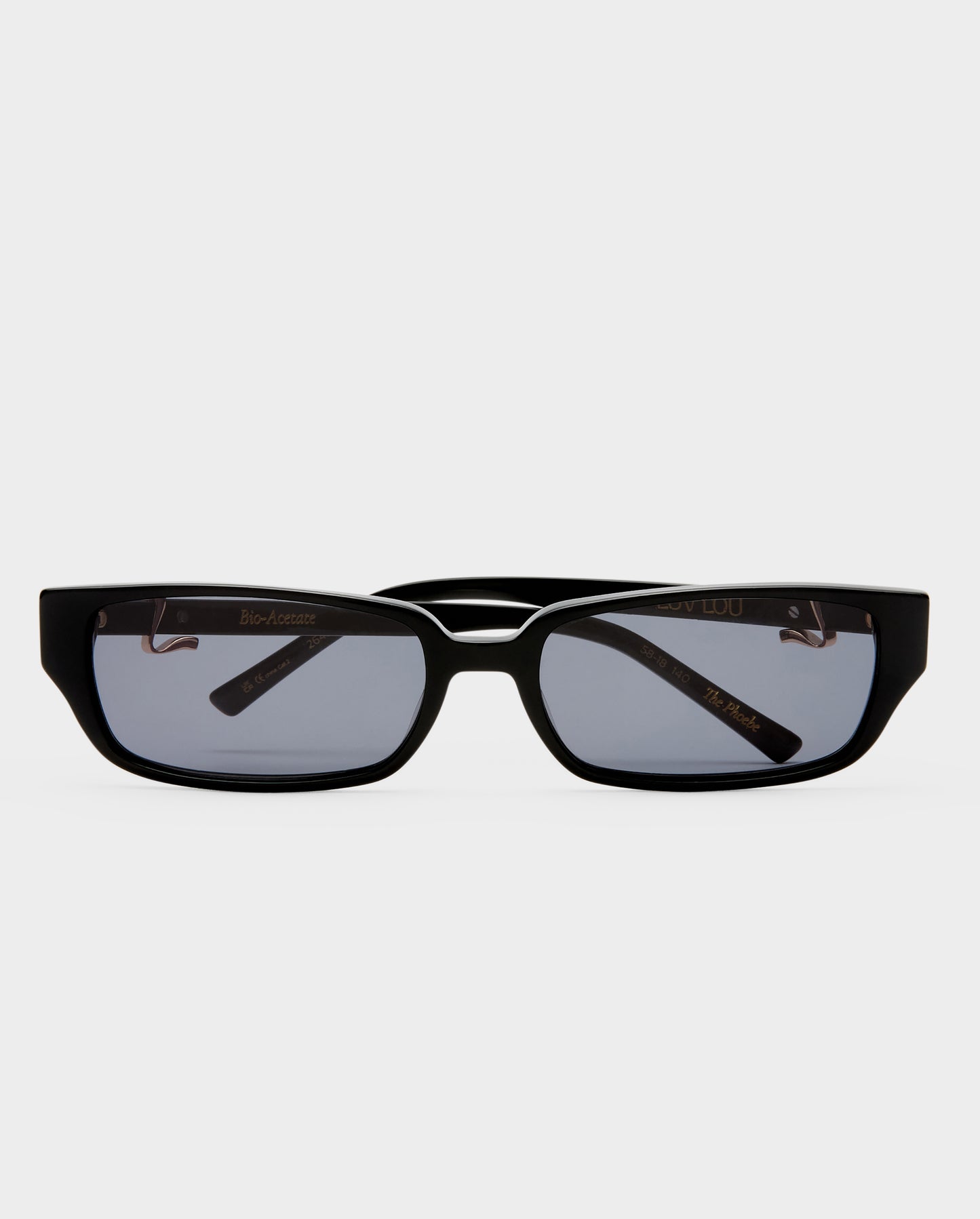 The Phoebe Black Female Rectangle Sunglasses | Luv Lou