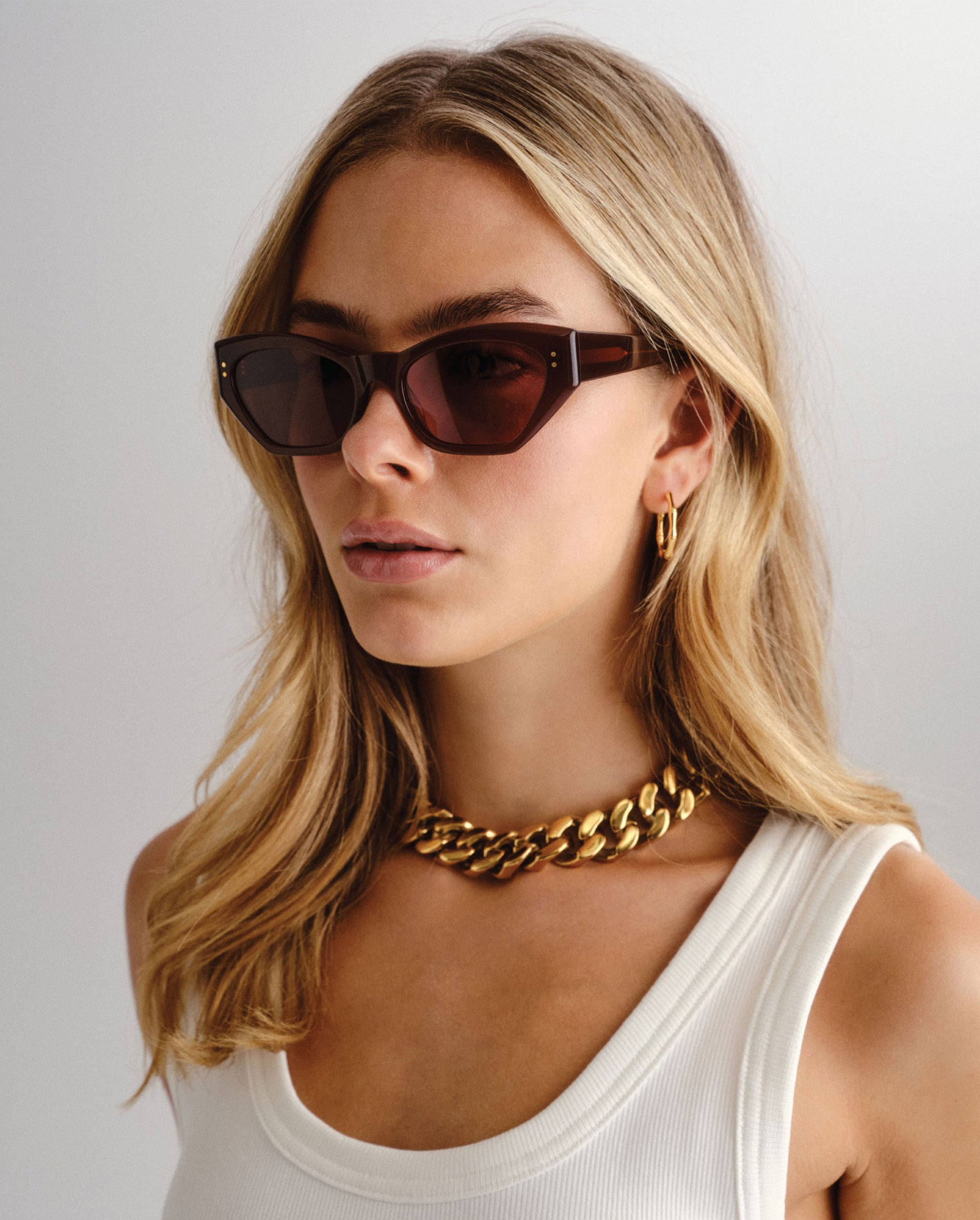 The Sydney Chocolate Female Cat-Eye Sunglasses | Luv Lou