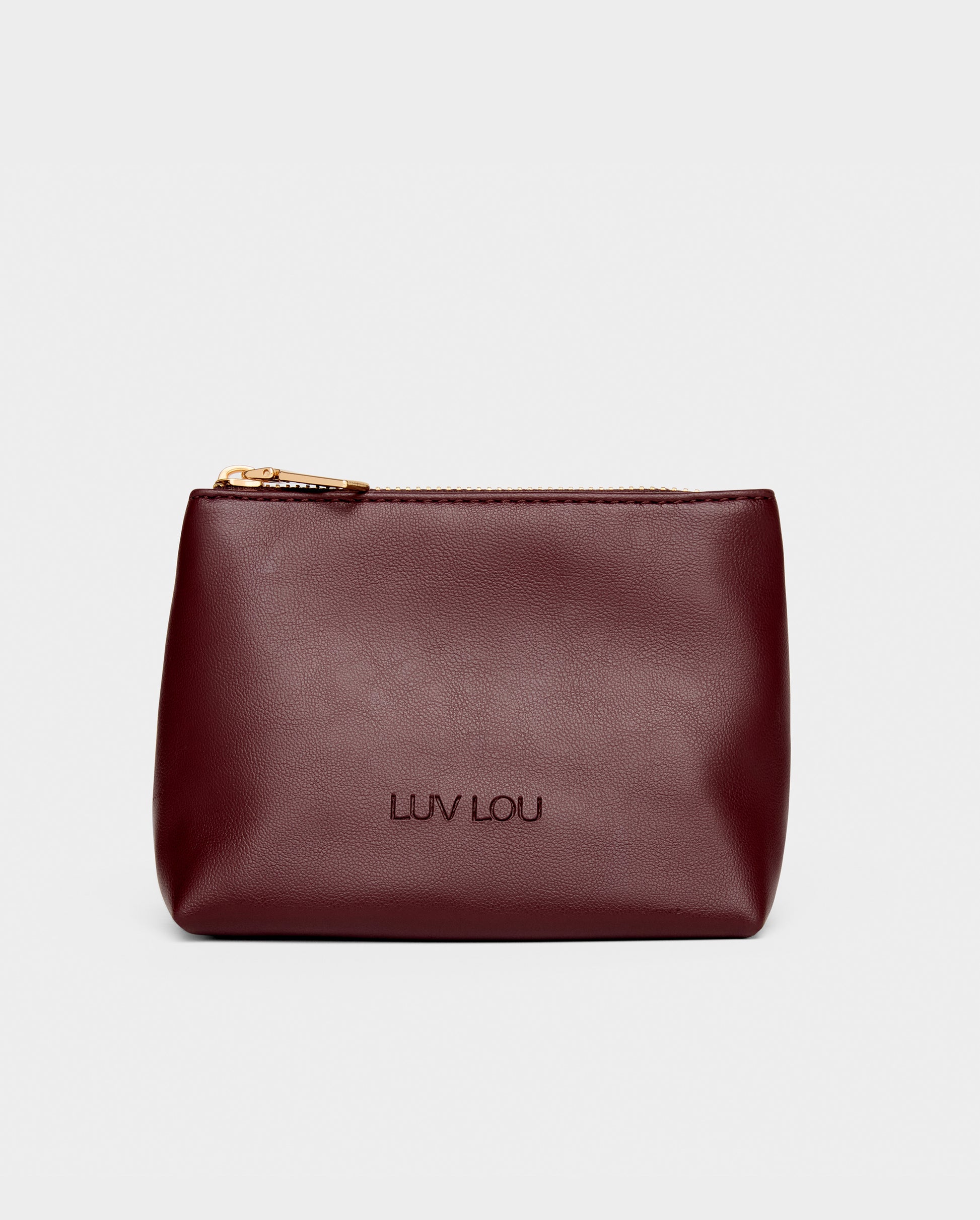 The Evie Small Beauty Bag Bordeaux Vegan Leather Female Accounts Use Only Accessories | Luv Lou