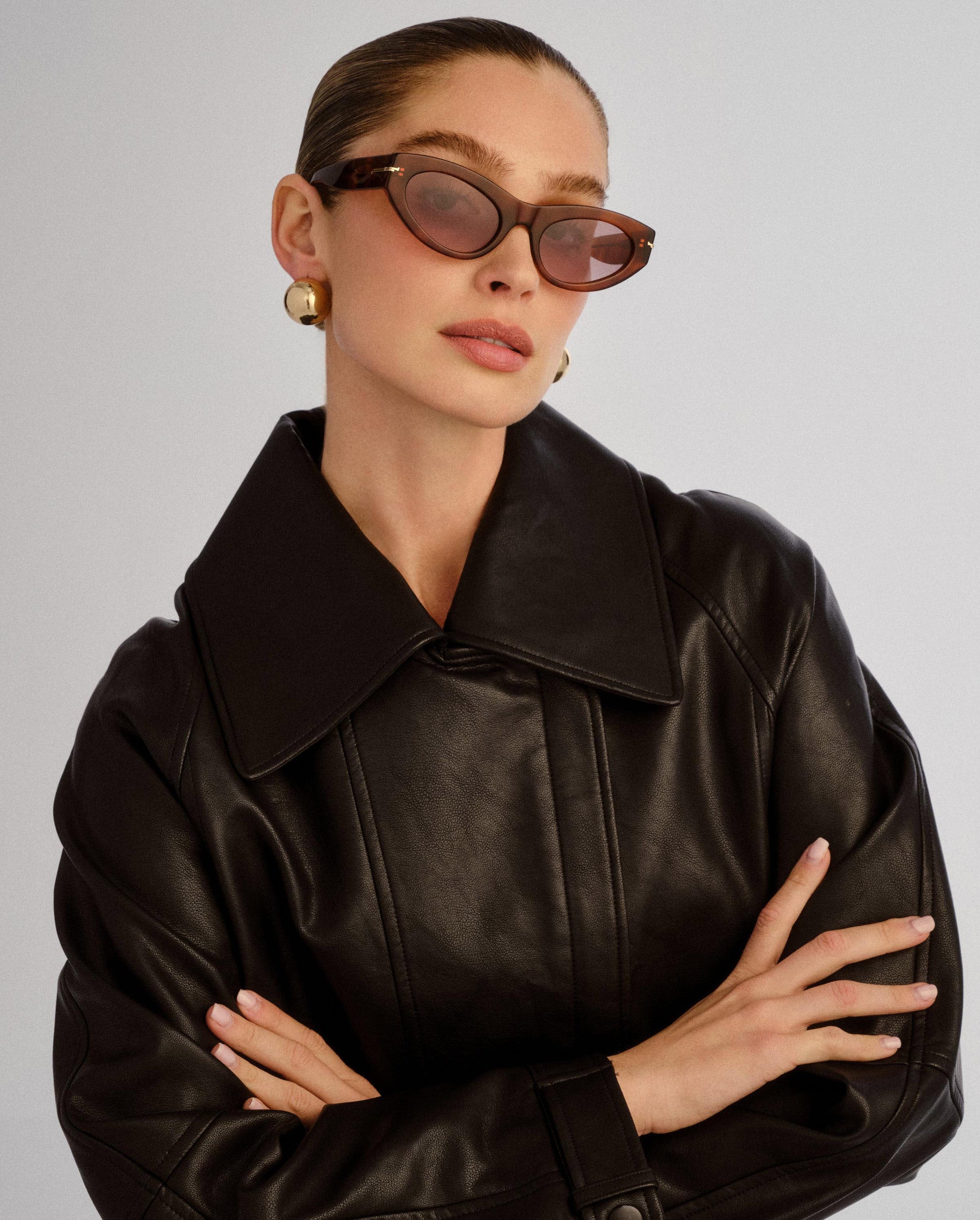 The Sofia Honey Tort Female Cat-Eye Sunglasses | Luv Lou