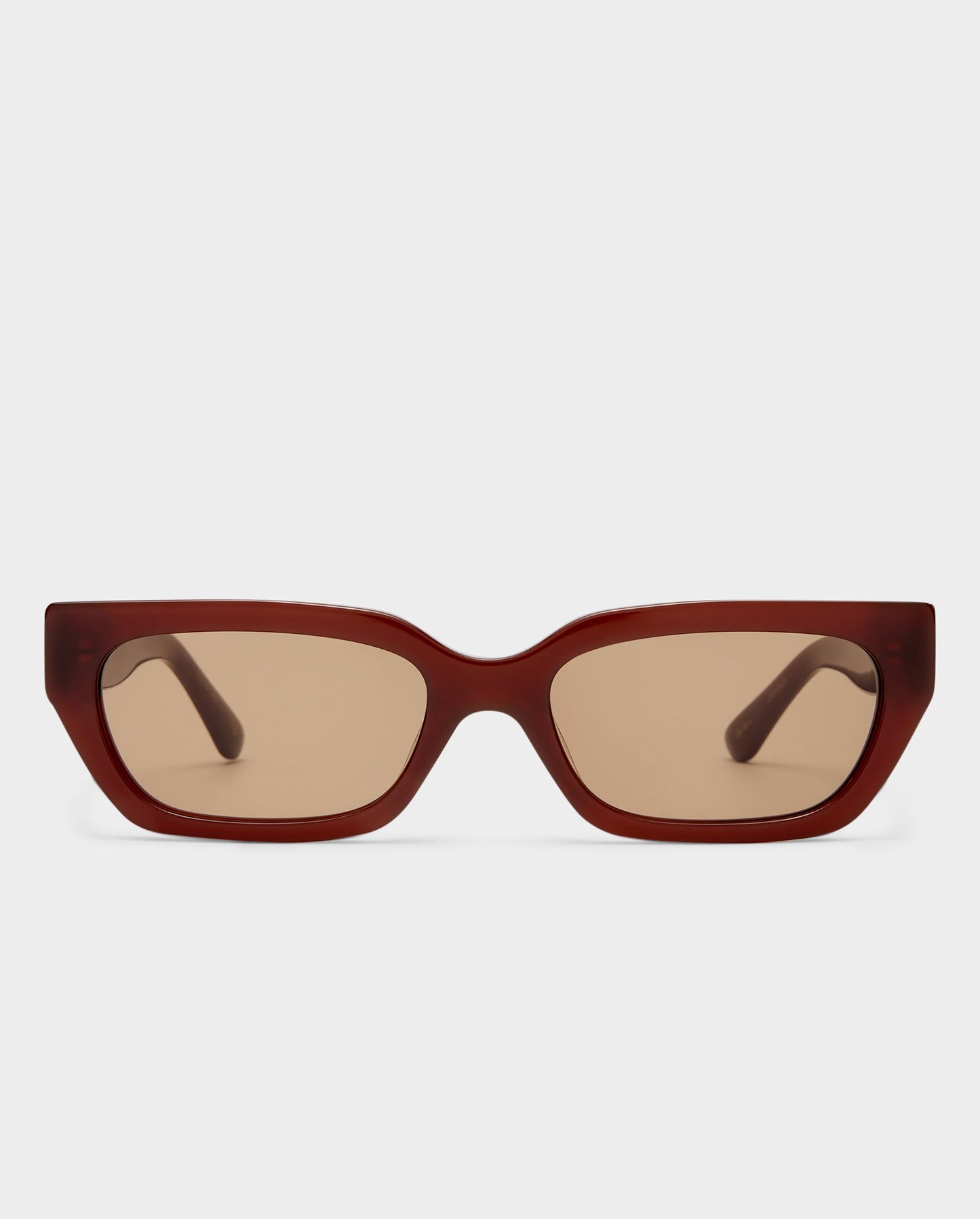 The Gigi Chocolate Female Rectangle Sunglasses | Luv Lou