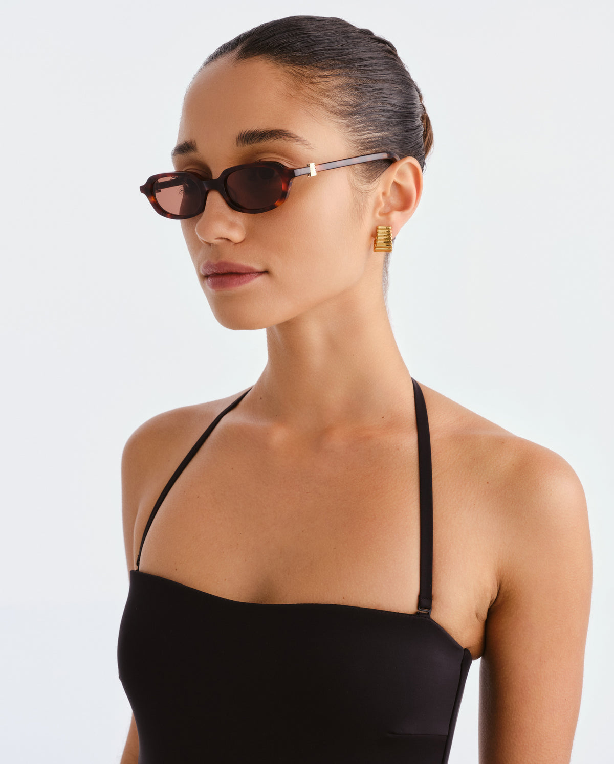 The Mimi Luxe Cherry Tort Female Rectangle Sunglasses | Luv Lou