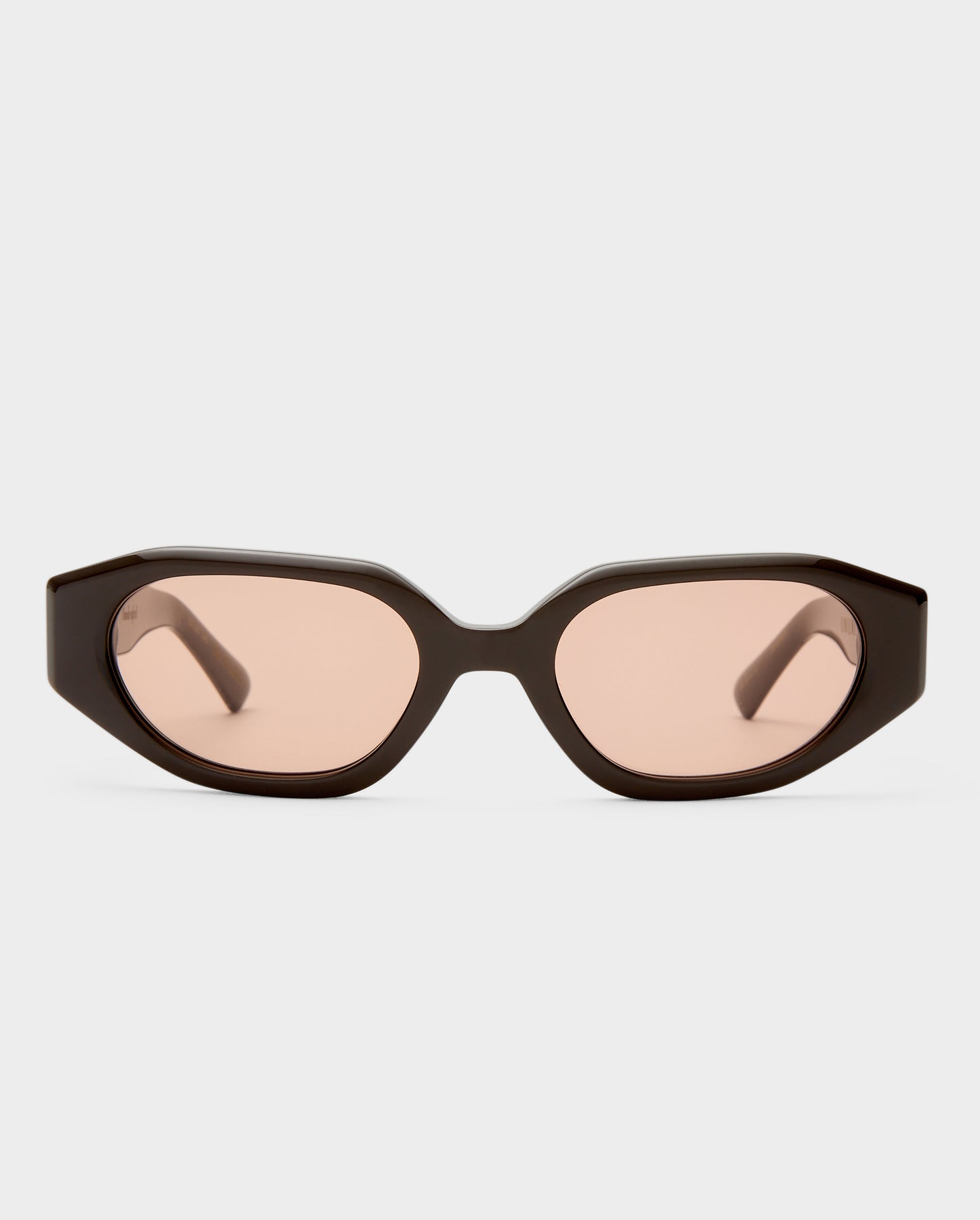 The Freddie Dark Chocolate Female Oval Sunglasses | Luv Lou