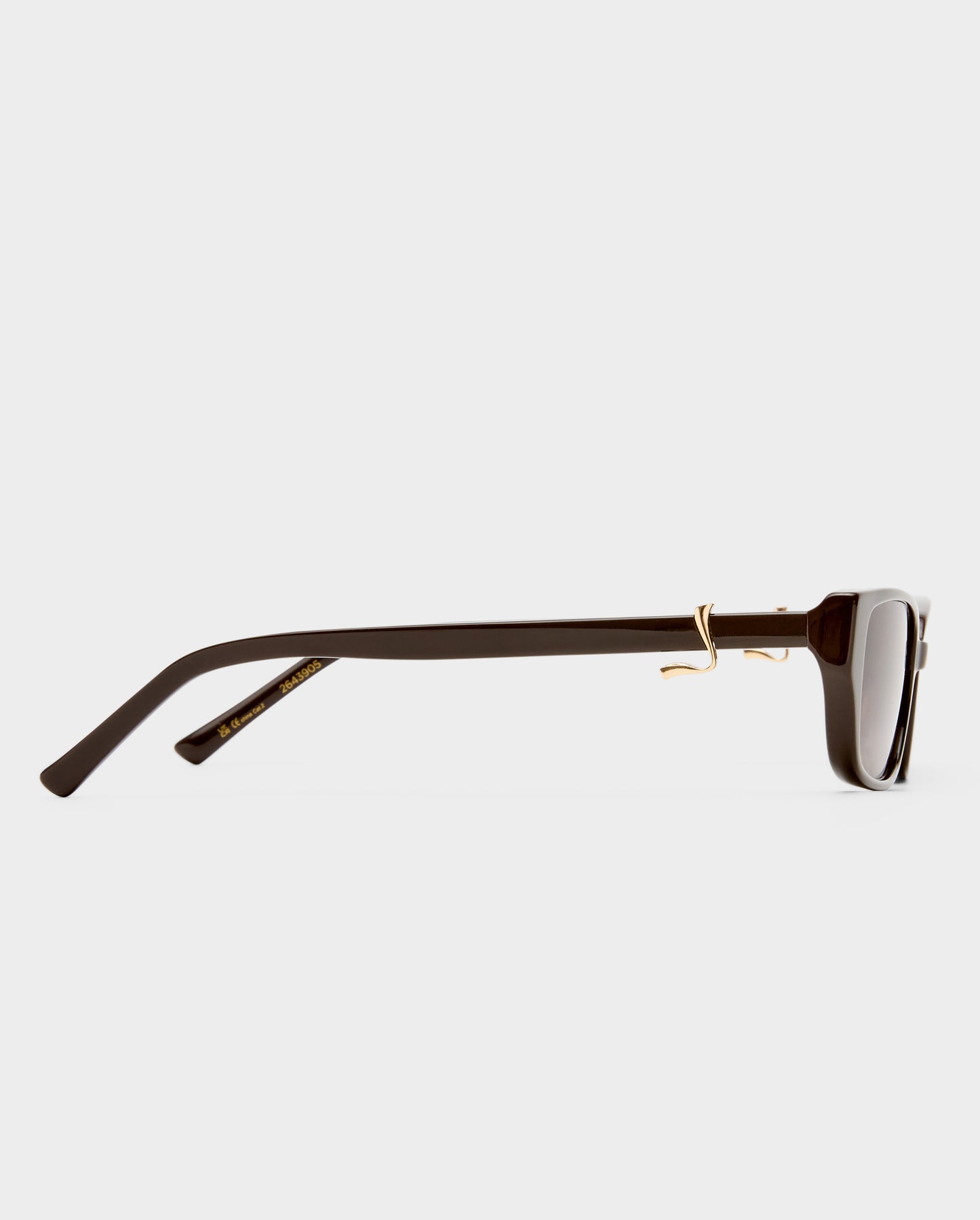 The Phoebe Dark Chocolate Female Rectangle Sunglasses | Luv Lou