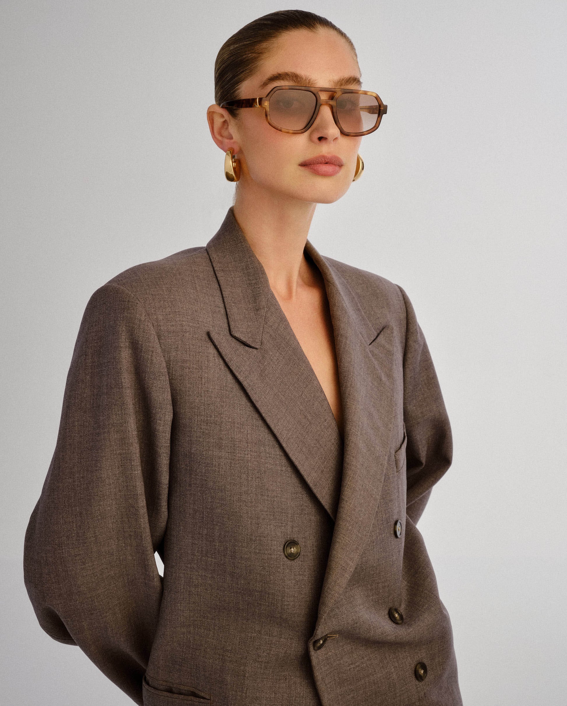 The Banks Caramel Tort Female Aviator Sunglasses | Luv Lou