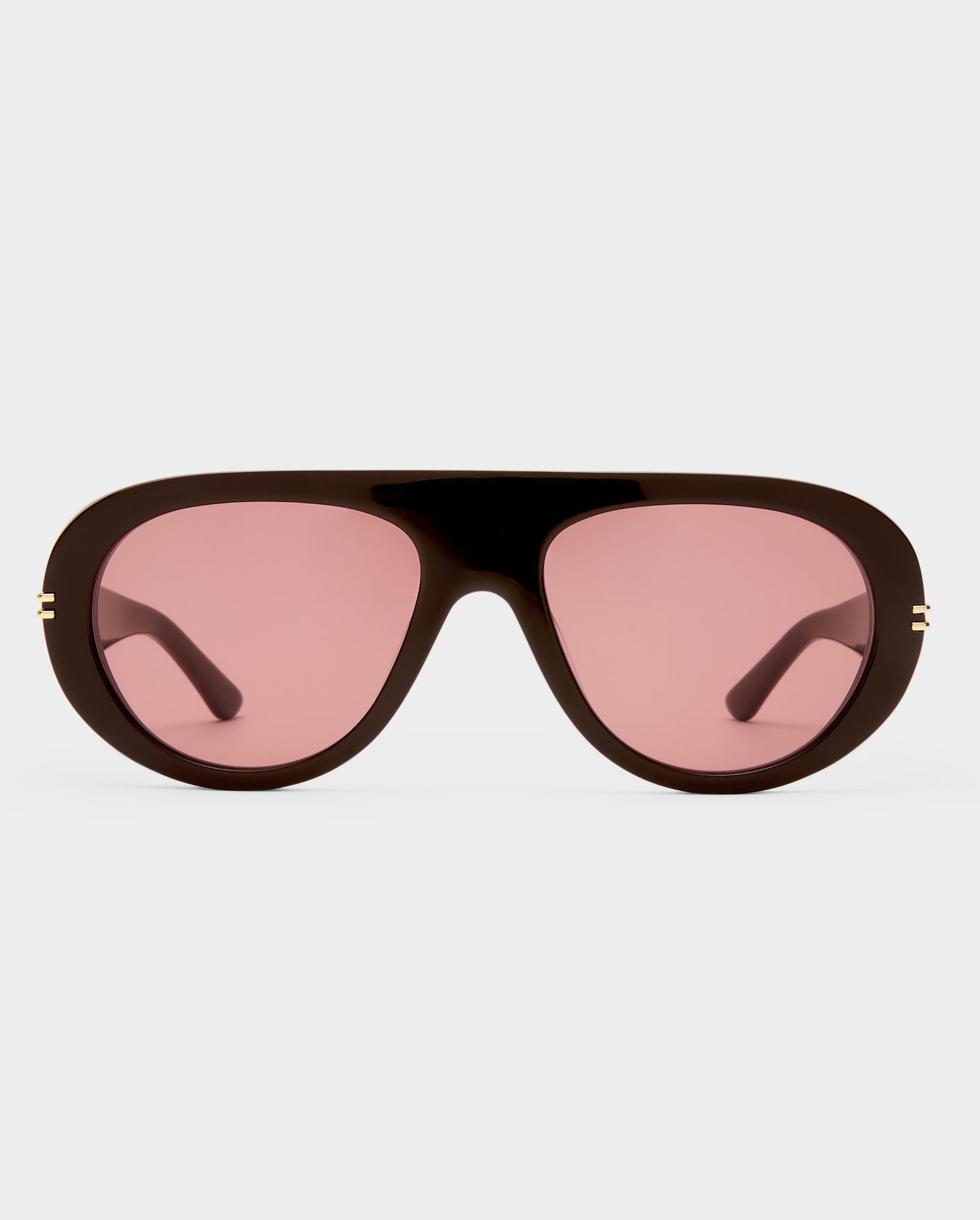The Ash Dark Chocolate Female Aviator Sunglasses | Luv Lou