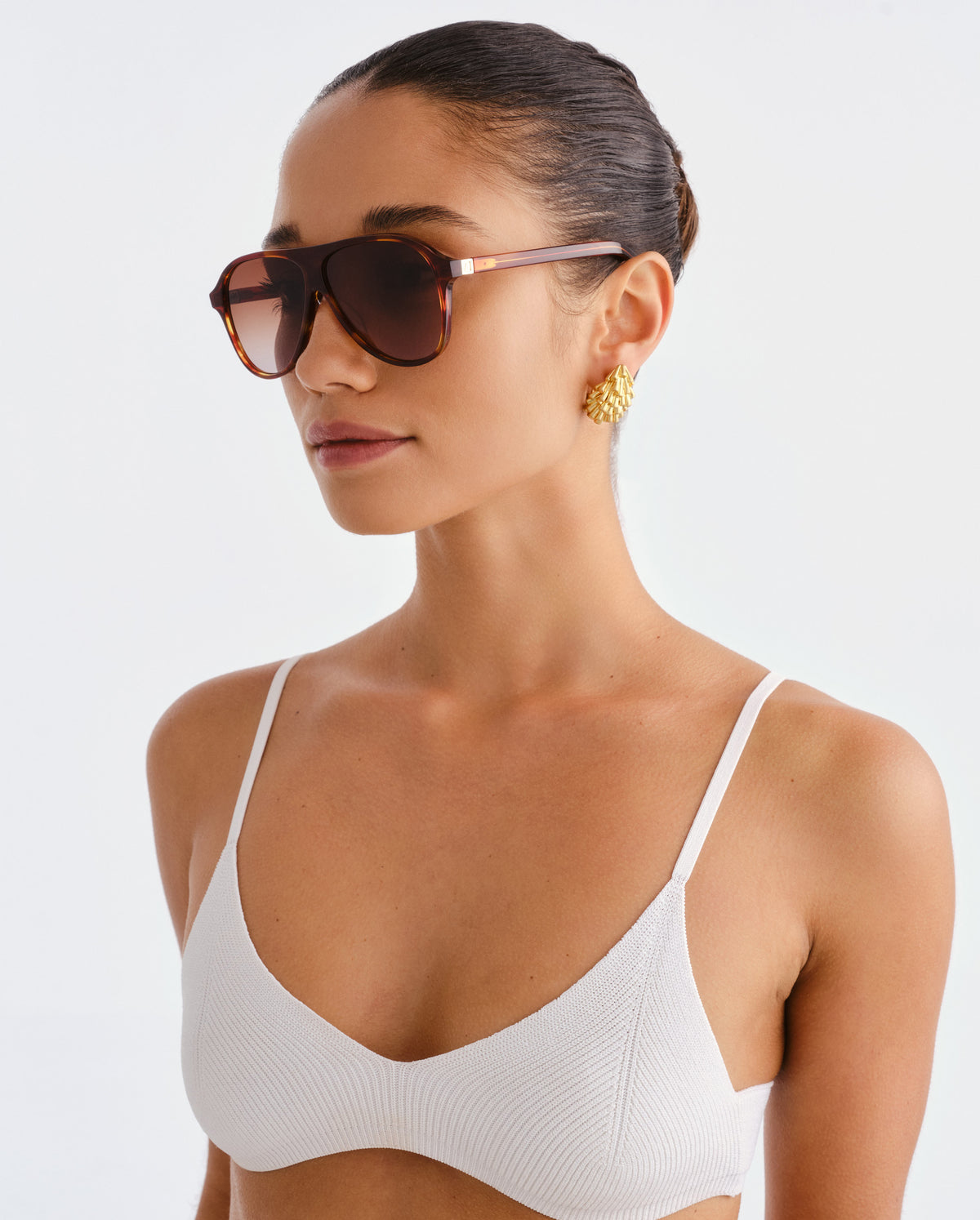The Eve Maple Tort Female Aviator Sunglasses | Luv Lou