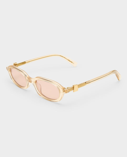 The Mimi Luxe Peach Nude Female Rectangle Sunglasses | Luv Lou