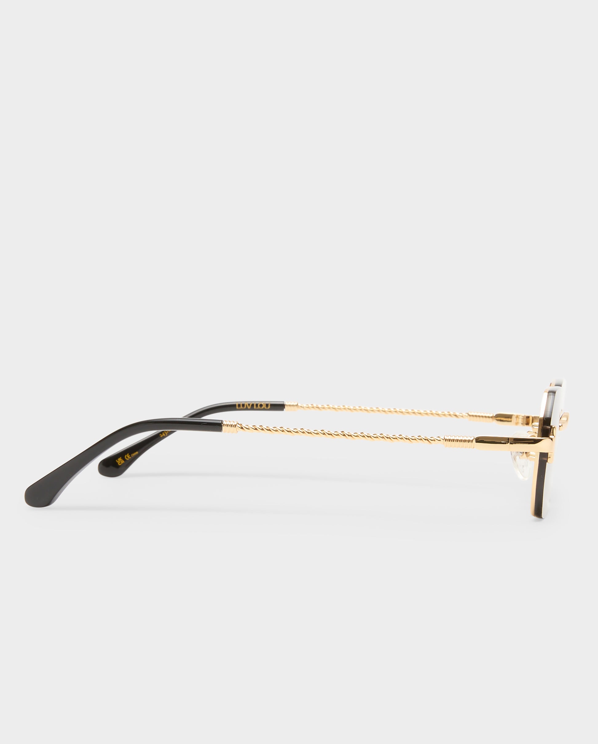 The Mila Gold Female Rectangle Sunglasses | Luv Lou