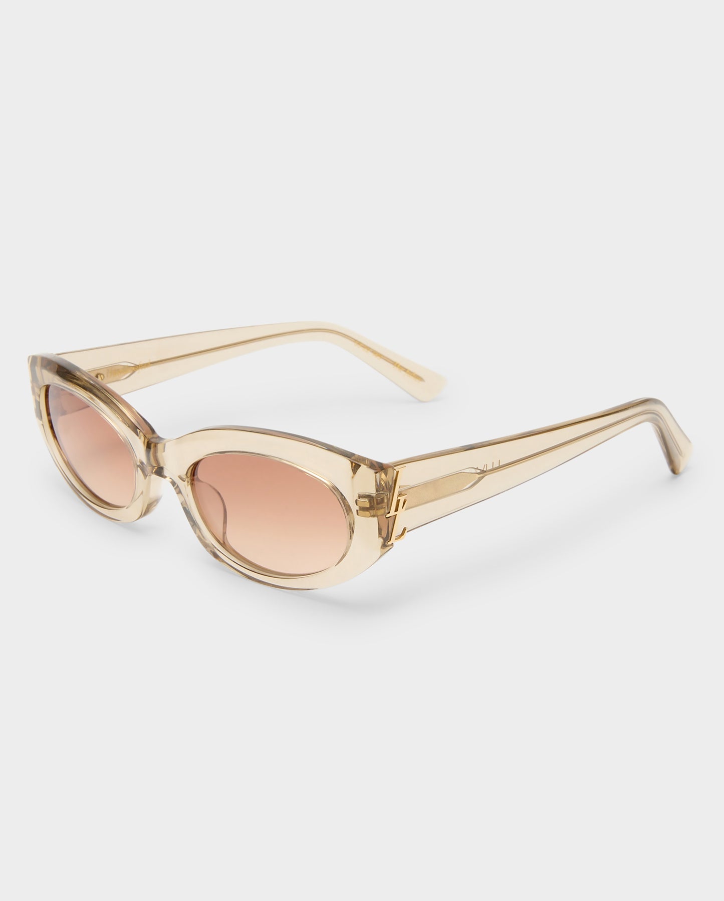 The Juliet Crystal Latte Female Oval Sunglasses | Luv Lou