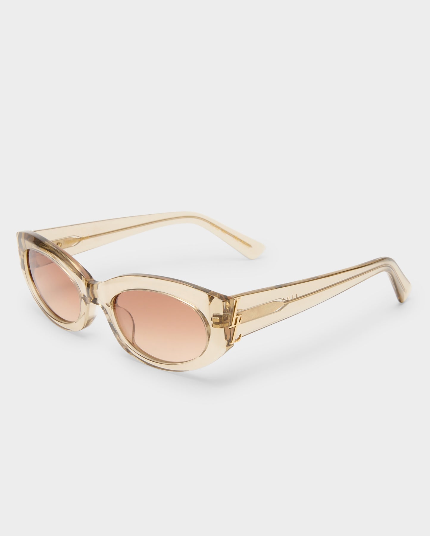 The Juliet Crystal Latte Female Oval Sunglasses | Luv Lou