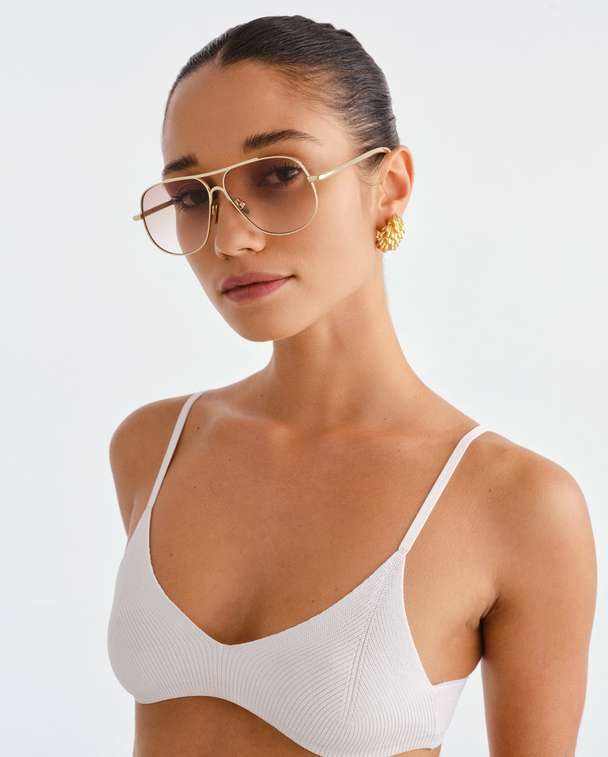 The Carter Gold Female Aviator Sunglasses | Luv Lou