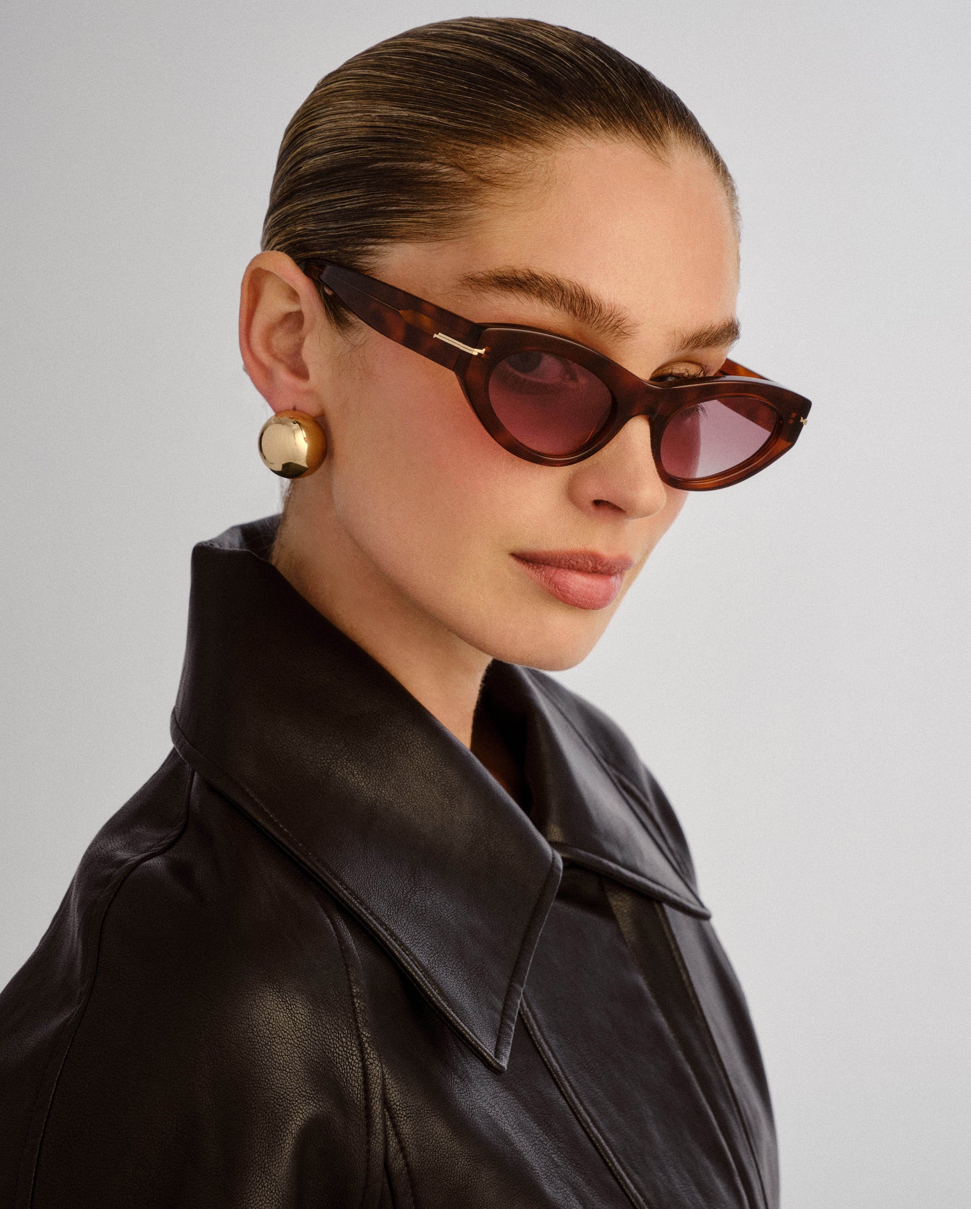 The Sofia Honey Tort Female Cat-Eye Sunglasses | Luv Lou