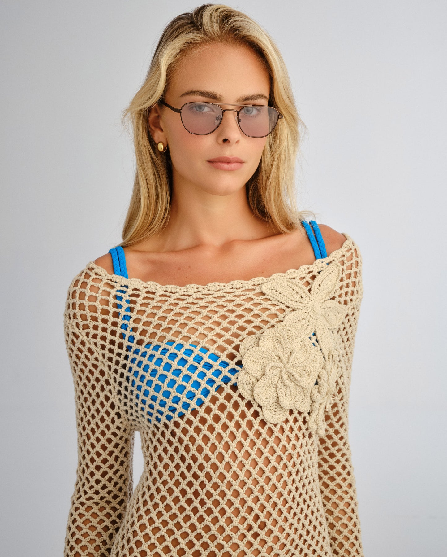 The Chloe Brown Female Aviator Sunglasses | Luv Lou