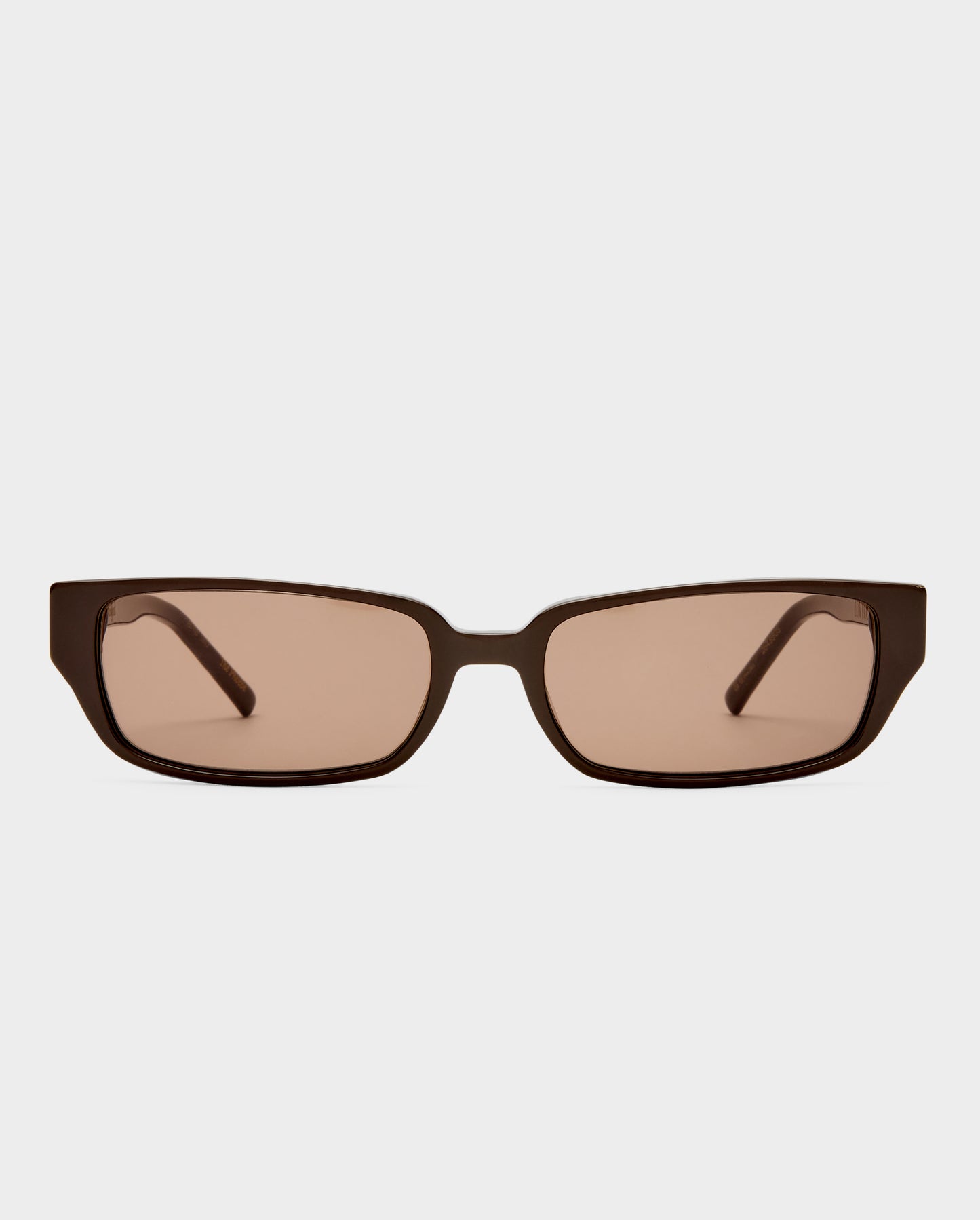 The Phoebe Dark Chocolate Female Rectangle Sunglasses | Luv Lou