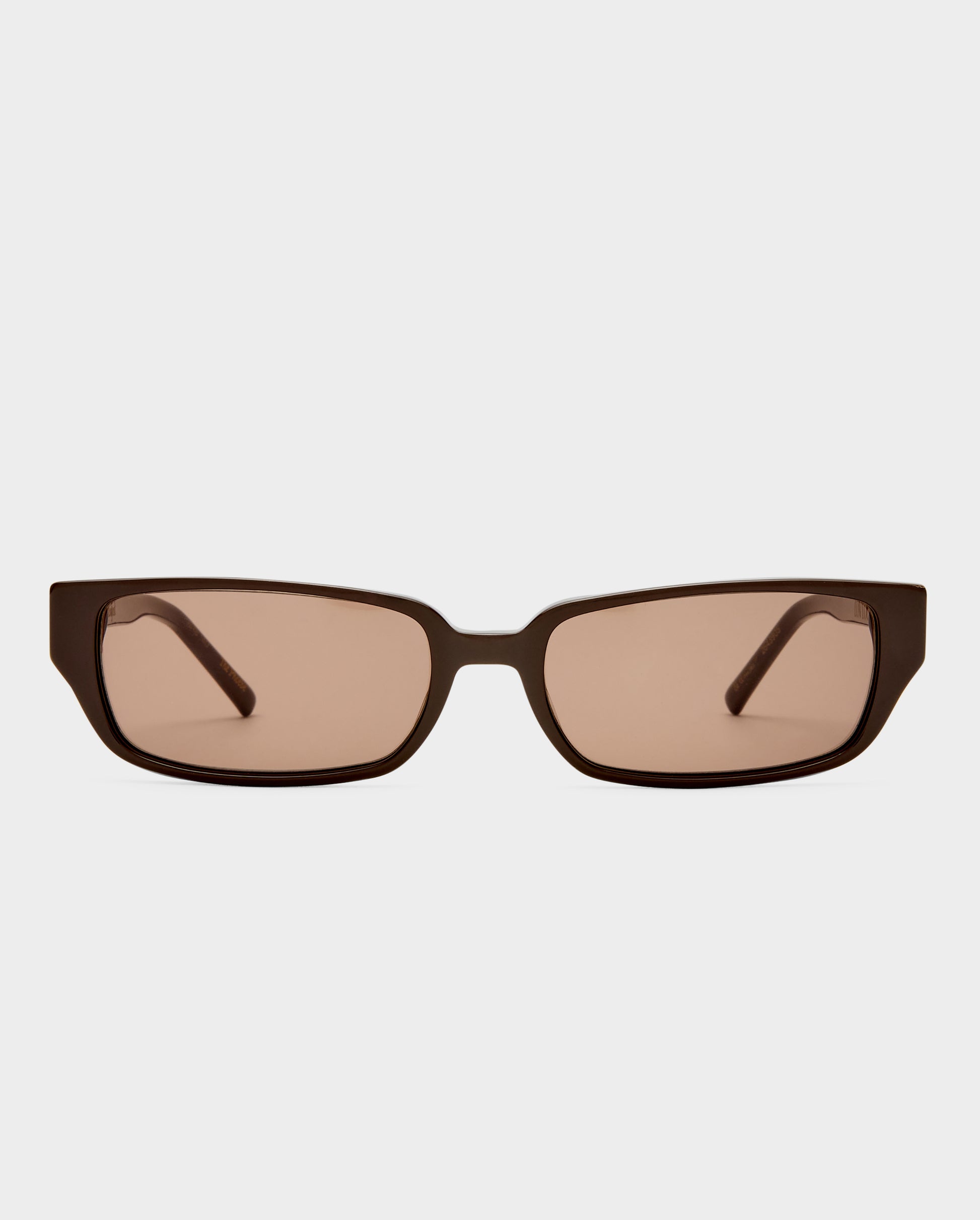 The Phoebe Dark Chocolate Female Rectangle Sunglasses | Luv Lou