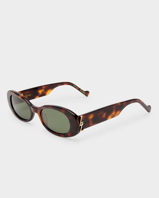 The Ellidy Dark Tort Female Oval Sunglasses | Luv Lou