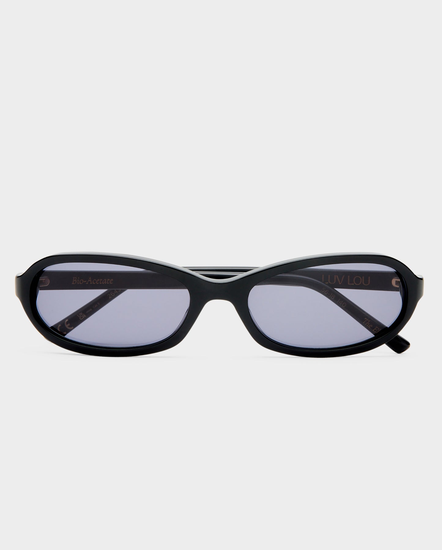 The Elcie Black Female Oval Sunglasses | Luv Lou