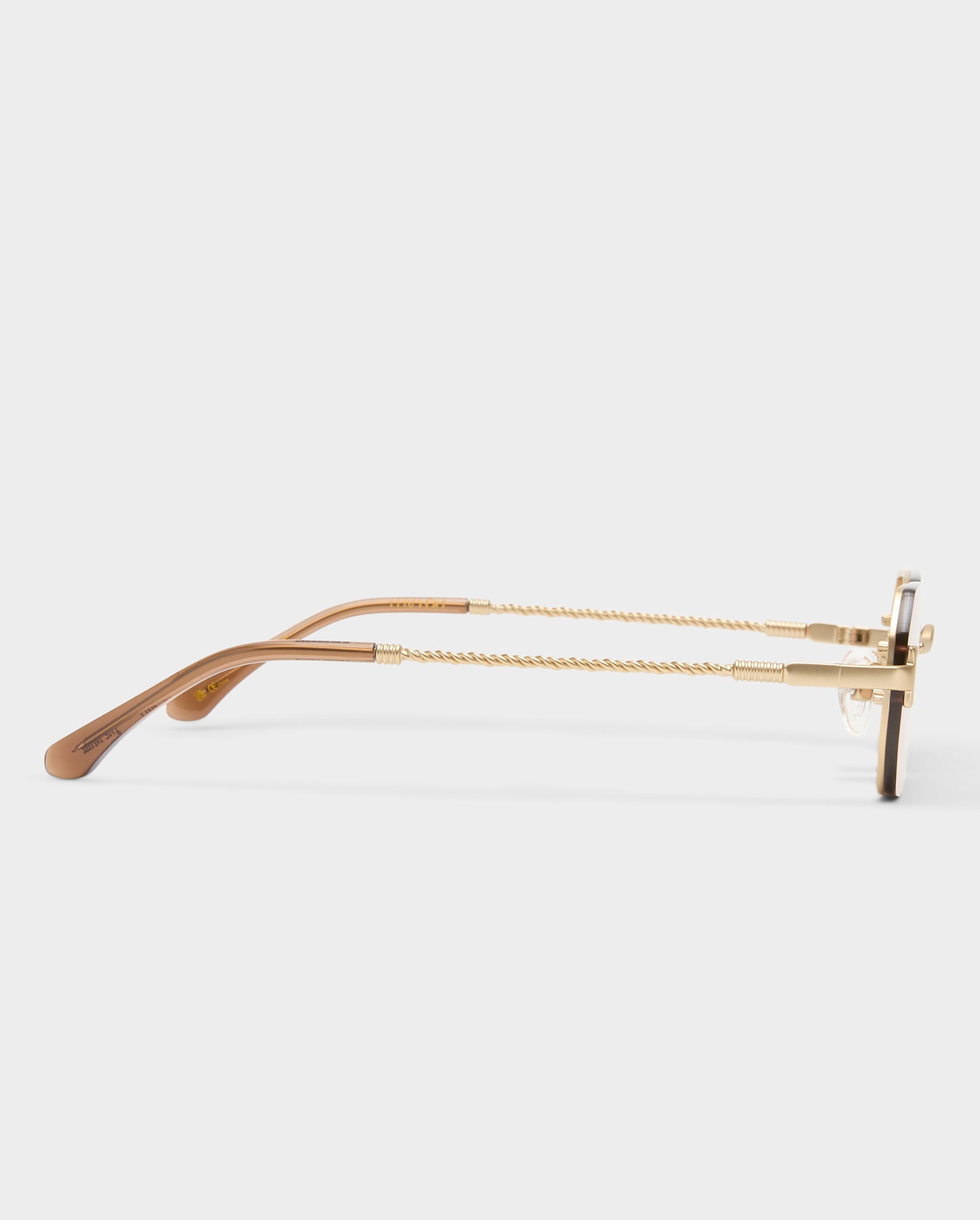 The Mila Brushed Gold Rose Female Rectangle Sunglasses | Luv Lou