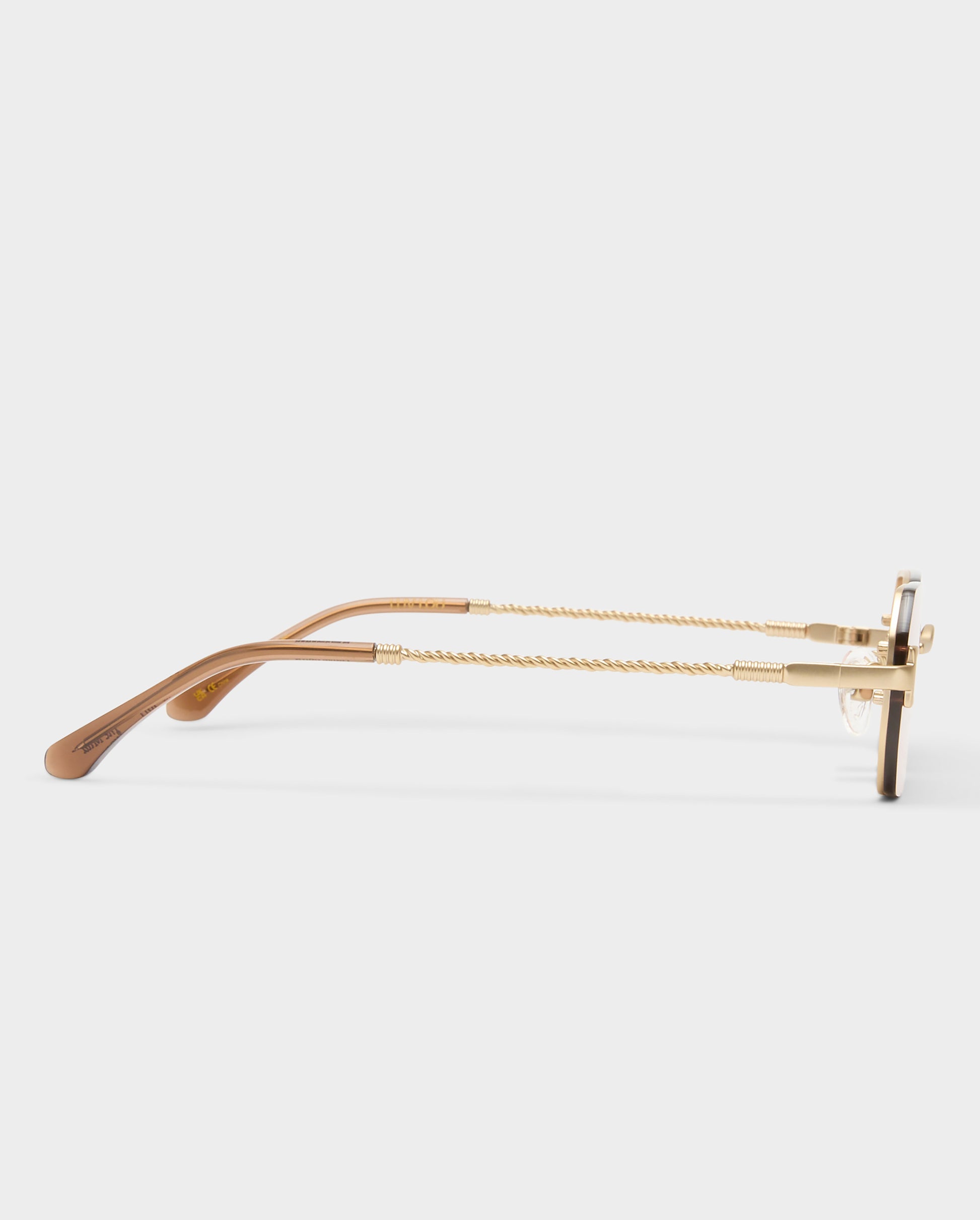 The Mila Brushed Gold Rose Female Rectangle Sunglasses | Luv Lou