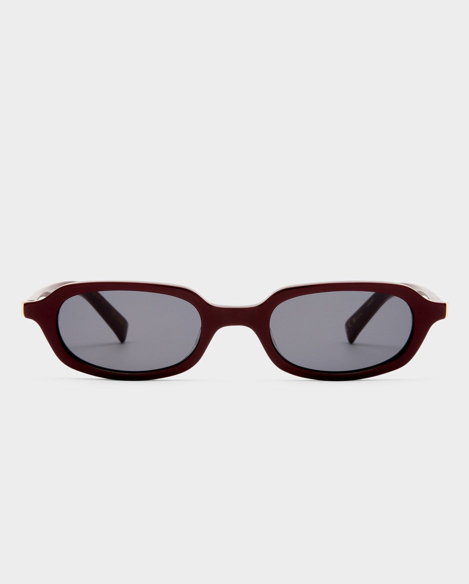 The Mimi Burgundy Female Rectangle Sunglasses | Luv Lou