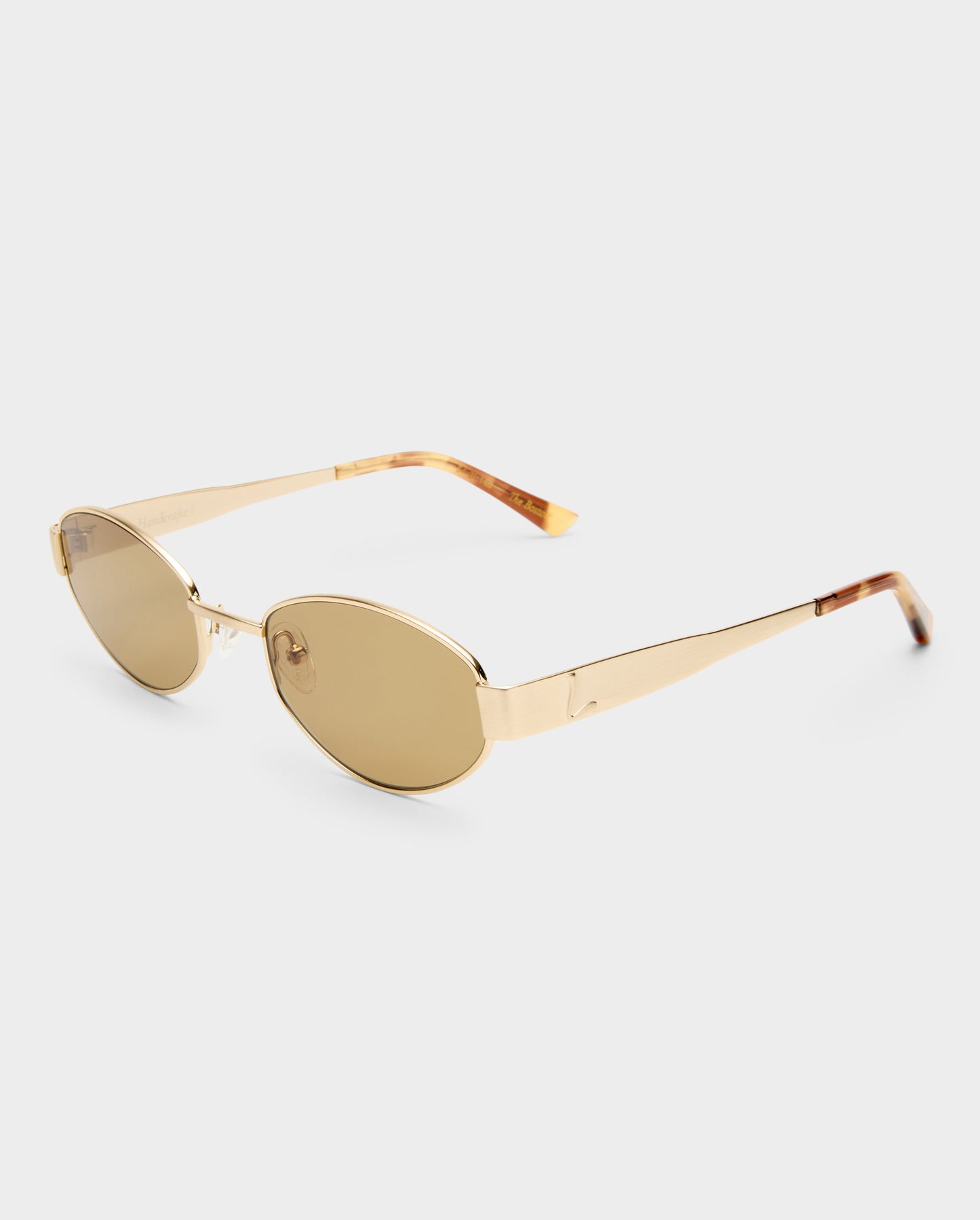 The Boston Brushed Gold Female Oval Sunglasses | Luv Lou