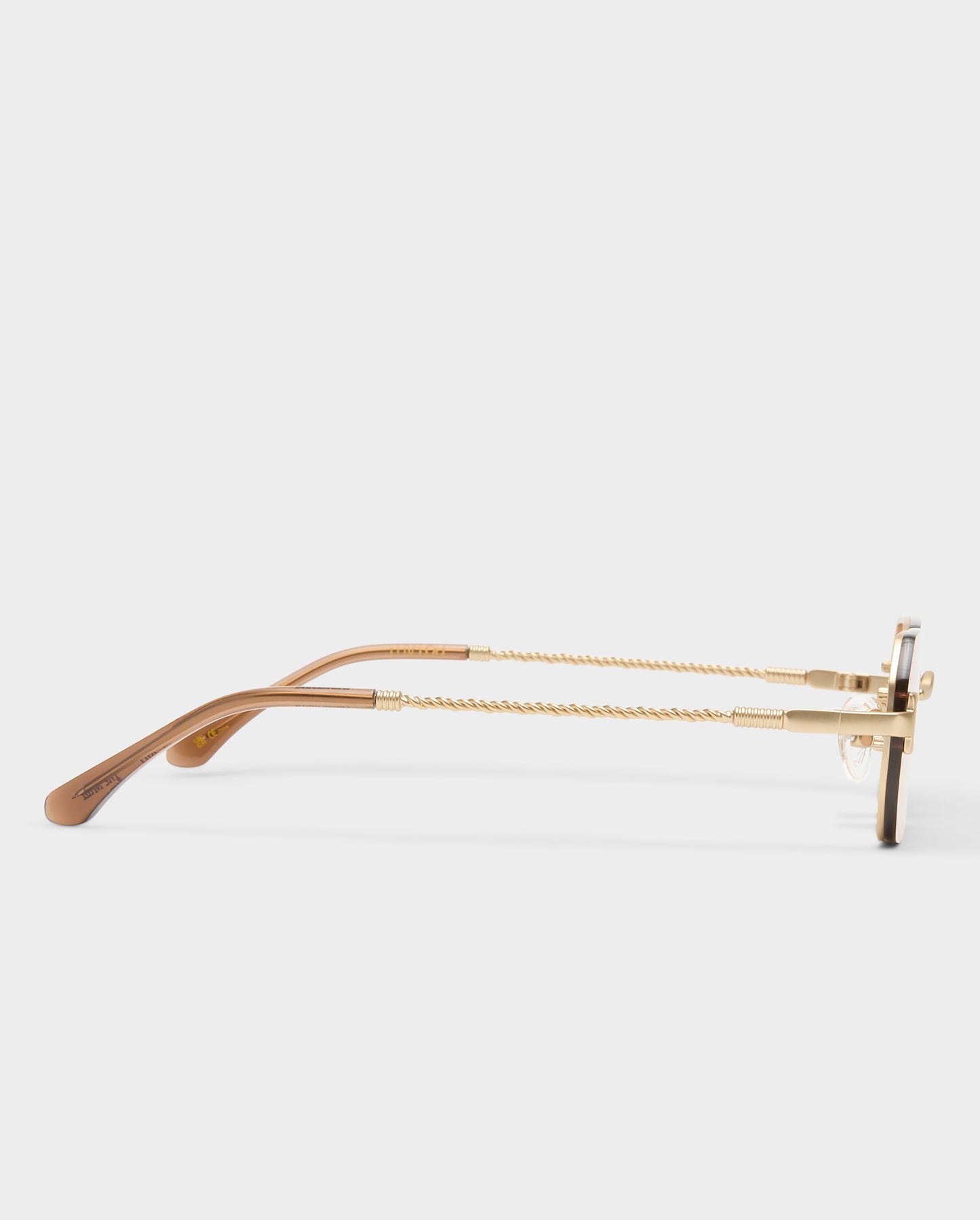 The Mila Brushed Gold Rose Female Rectangle Sunglasses | Luv Lou