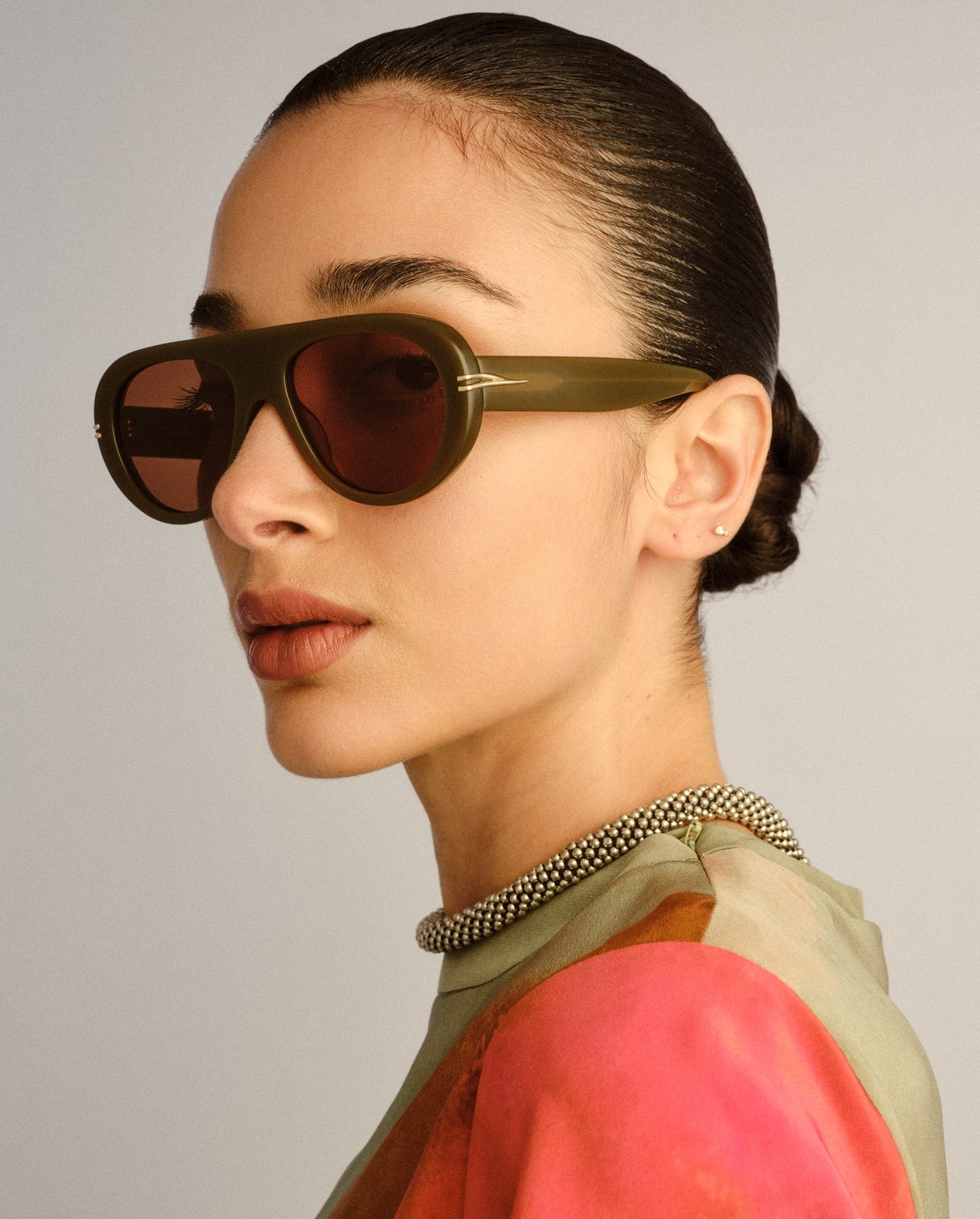 The Ash Khaki Female Aviator Sunglasses | Luv Lou