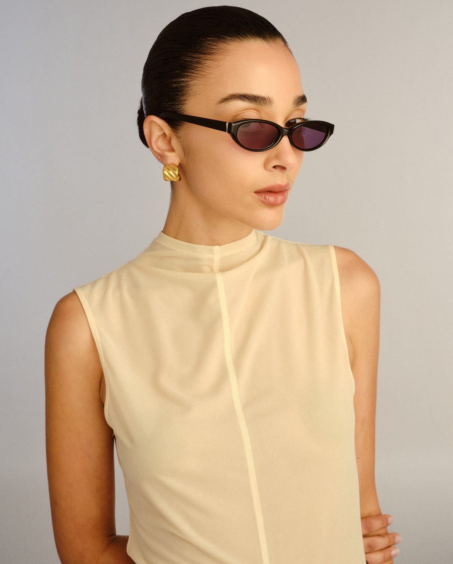 The Petra Black Female Cat-Eye Sunglasses | Luv Lou