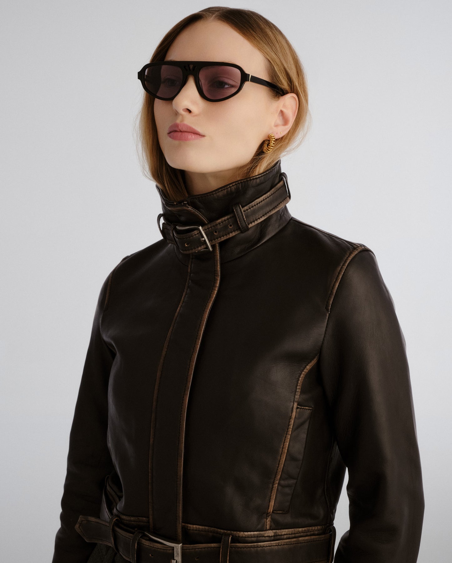 The Dakota Black Female Aviator Sunglasses | Luv Lou