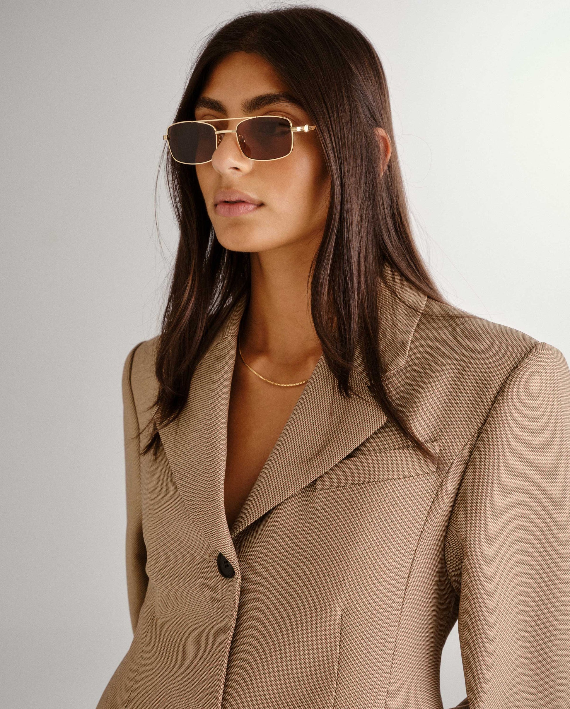 The Rocky Gold Female Aviator Sunglasses | Luv Lou