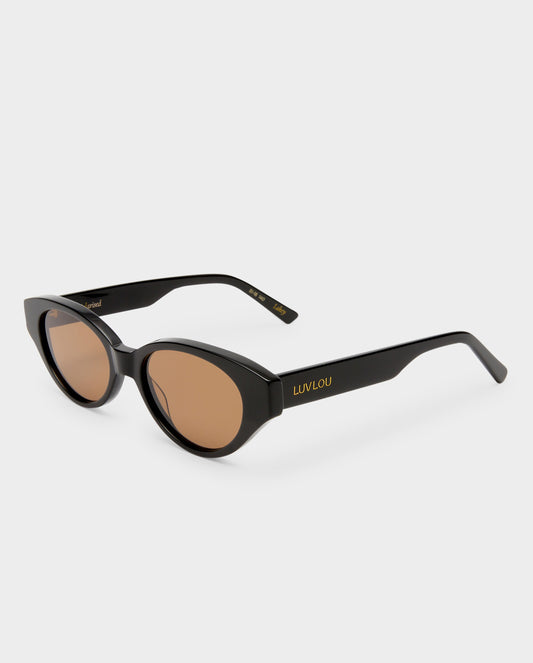 The Lakey Black Female Cat-Eye Sunglasses | Luv Lou