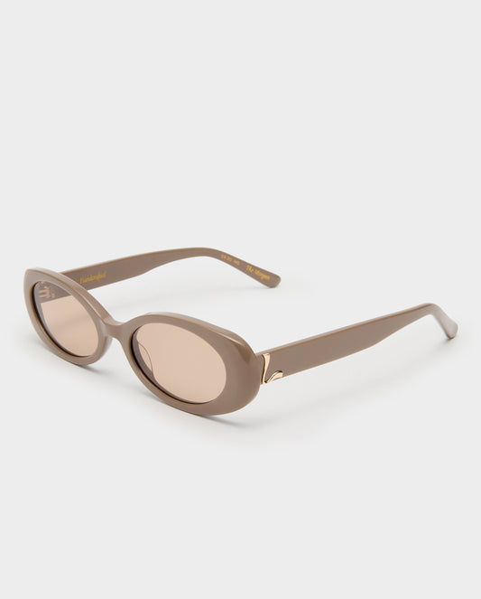 The Morgan Taupe Female Oval Sunglasses | Luv Lou