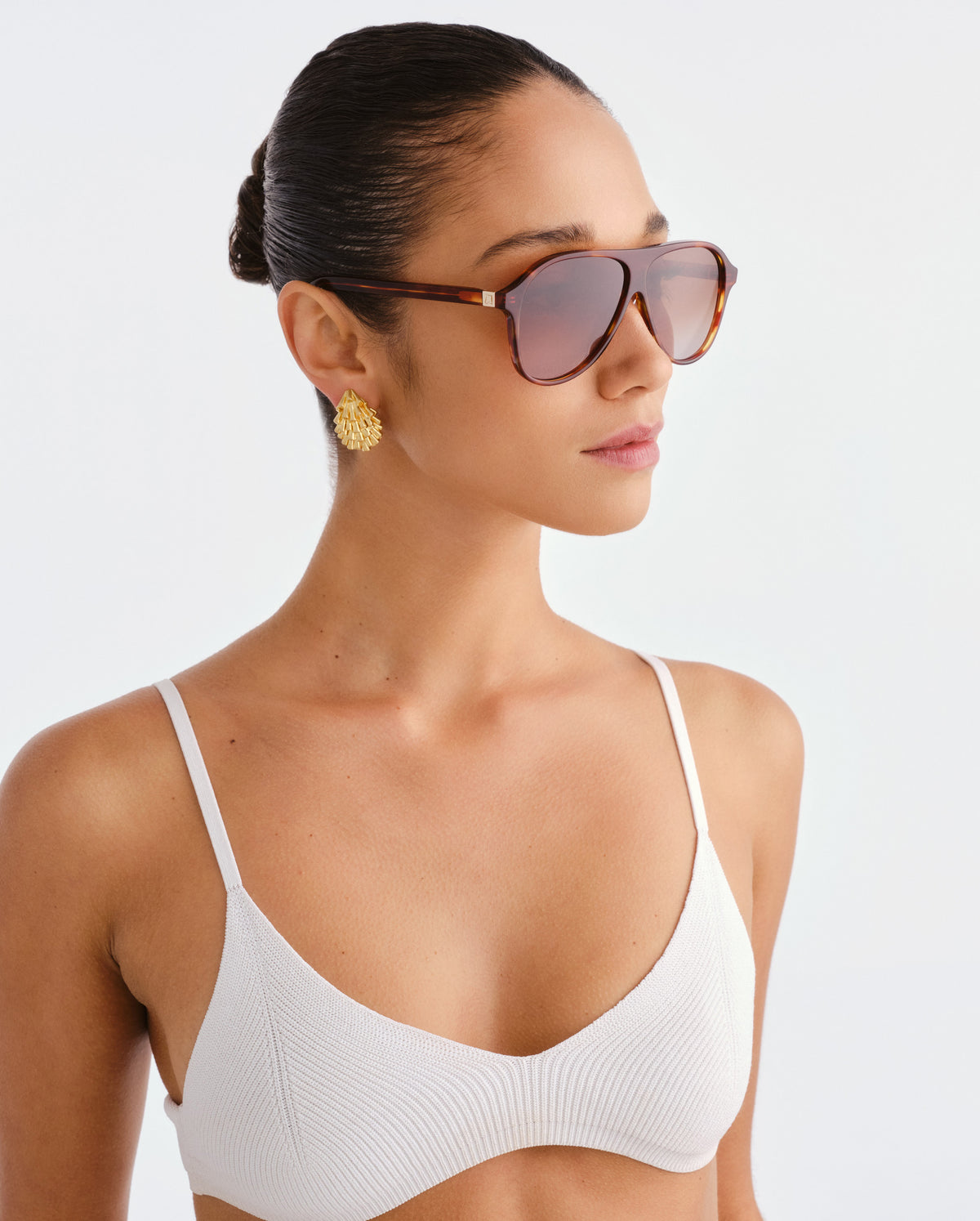 The Eve Maple Tort Female Aviator Sunglasses | Luv Lou
